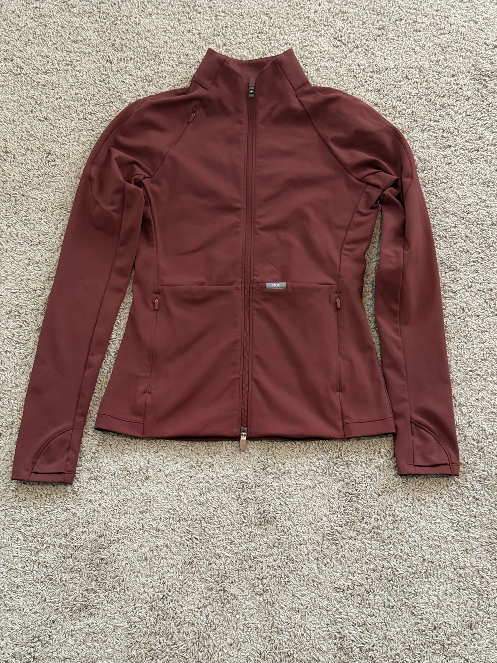 FIGS Women’s ContourKnit Burgundy Scrub Jacket ✨